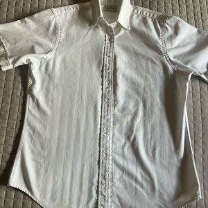 LL Bean Linen Button Up Shirt White Outdoors Dress Formal Preppy Men (no size)